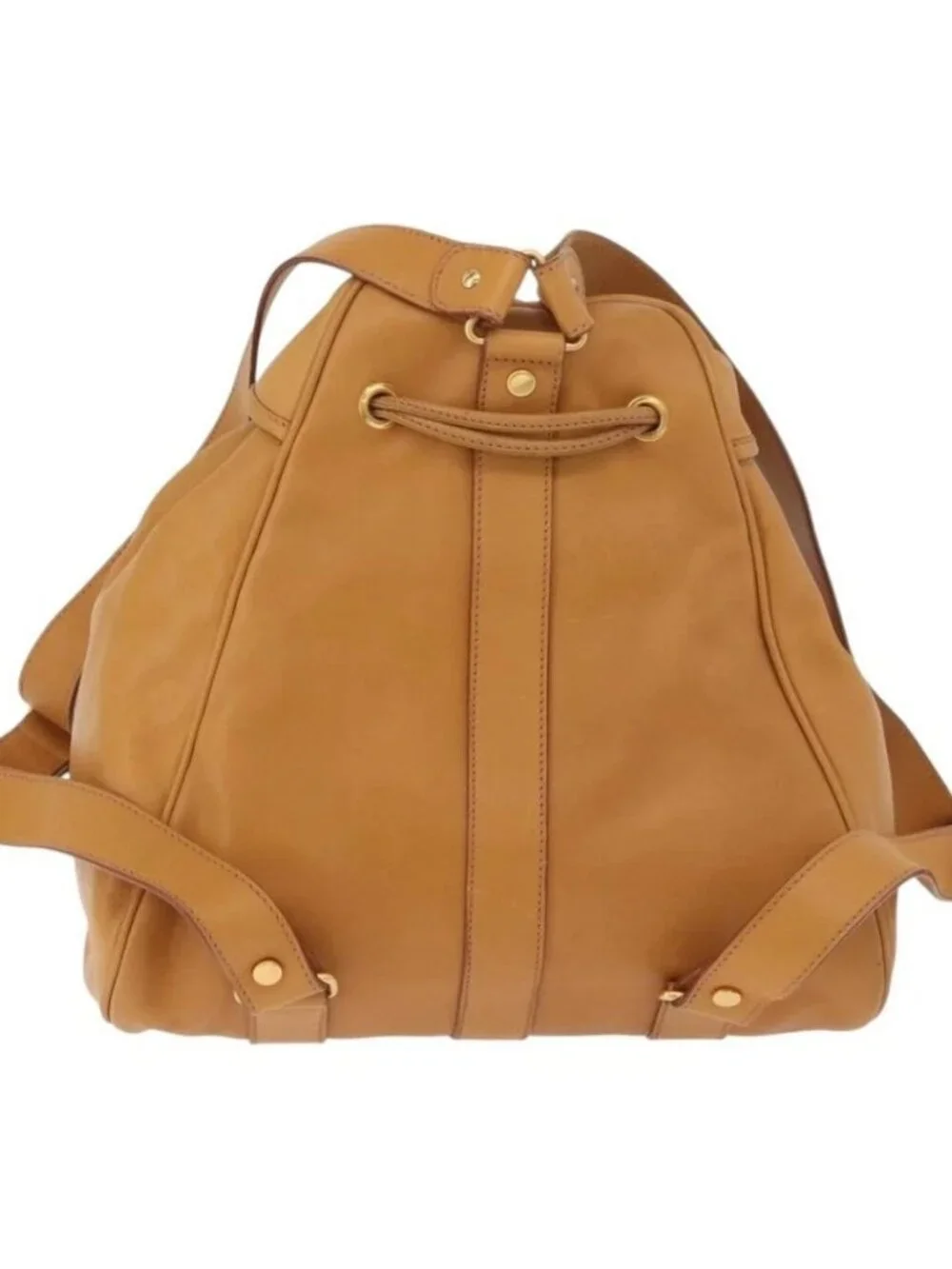 GUCCI Backpack Leather Beige Gold 003 58 0008 Auth 182383